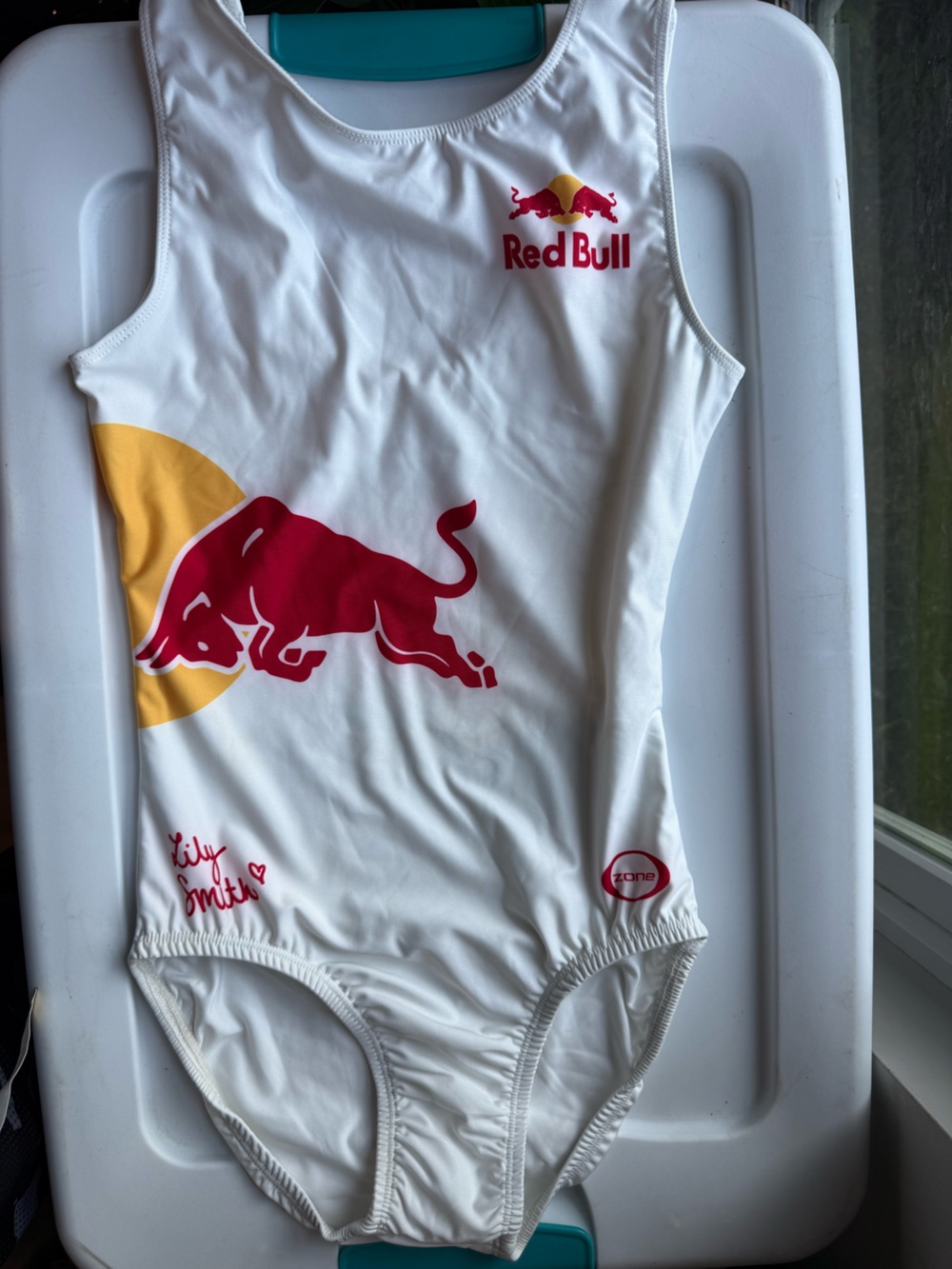 Adult small Lily Smith Ozone Red Bull Leotard